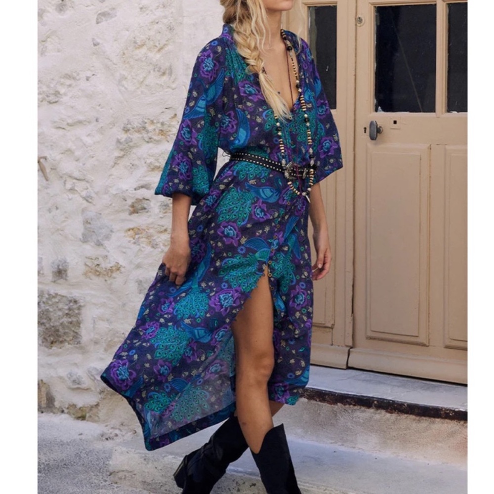 NWT Spell Boheme Button Through Baltic Dress